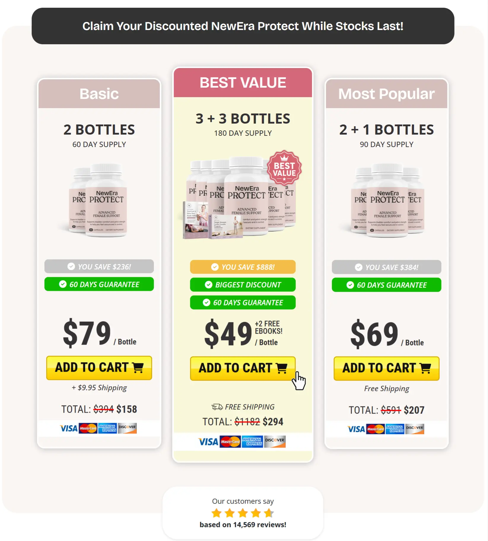 NewEra Protect Bottle Bundles 1 Bottle 3 Bottles 6 Bottles Pricing Options